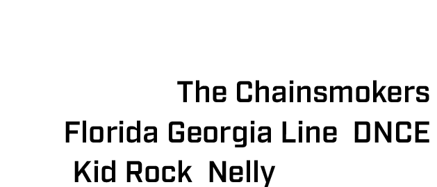 The NASCAR weekend at IMS has also featured iconic music acts such as The Chainsmokers, Florida Georgia Line, DNCE,  Kid Rock, Nelly and others.