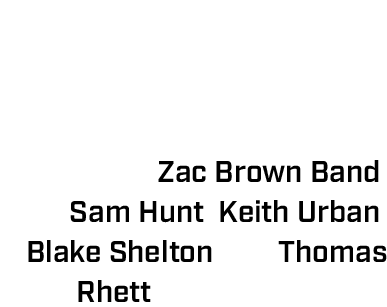 The Speedway has also hosted a concert the  night before the 500, on Firestone Legends Day, with the likes of Zac Brown Band, Sam Hunt, Keith Urban, Blake Shelton and Thomas Rhett taking the stage.
